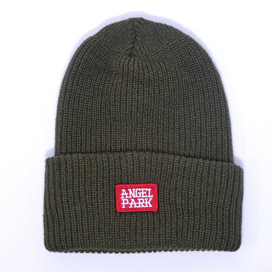 OLIVE GREEN WOOL BEANIE