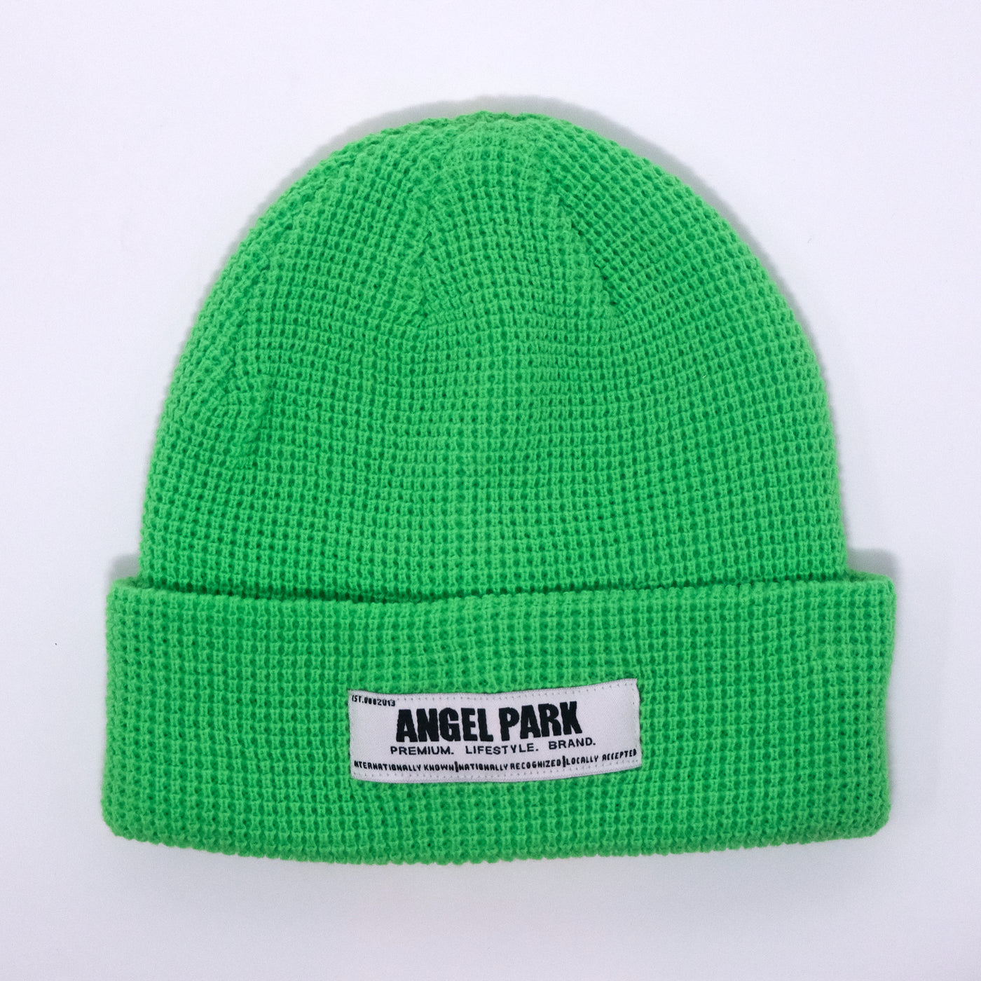 NEON GREEN RIBBED BEANIE