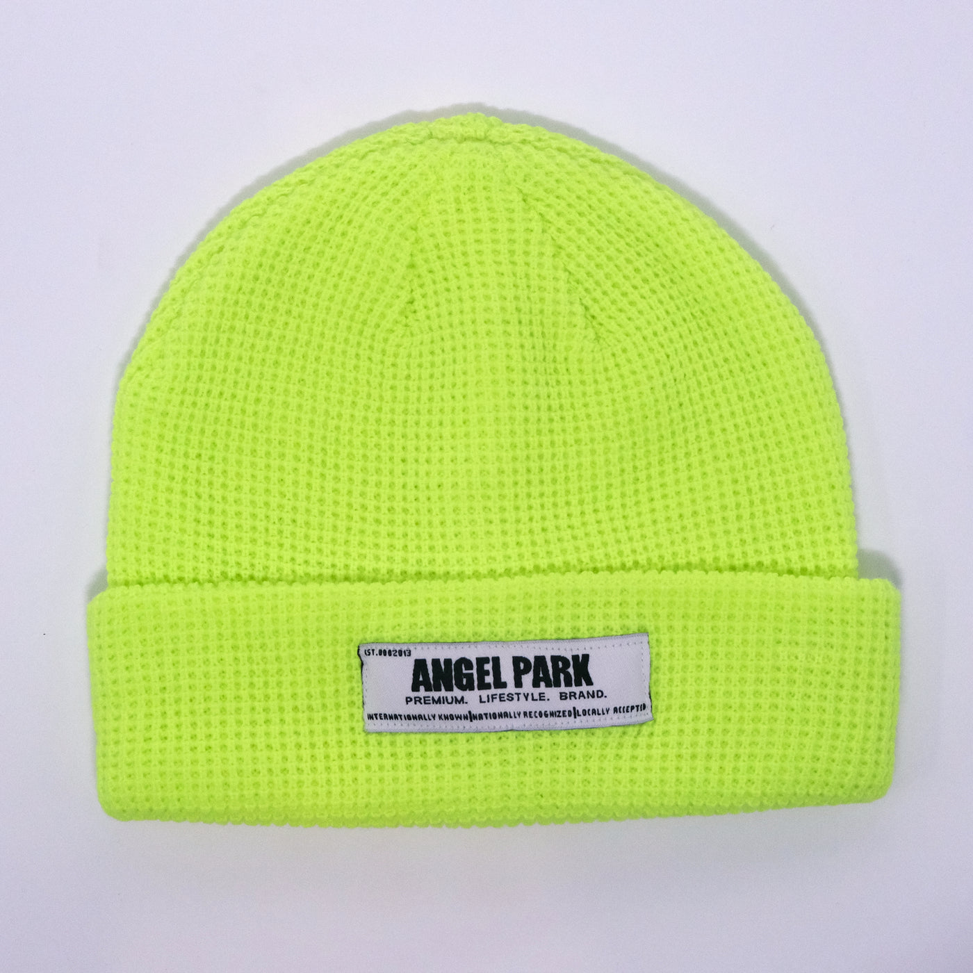 NEON YELLOW RIBBED BEANIE