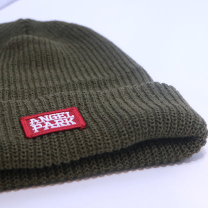 OLIVE GREEN WOOL BEANIE