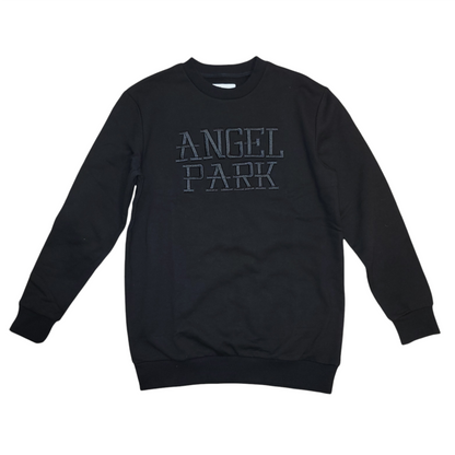 BLK EMBROIDERED CREW
